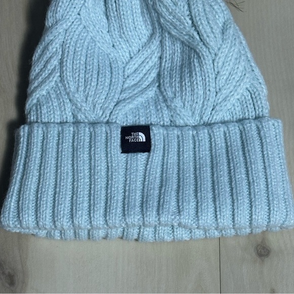 THE NORTH FACE CABLE MINNA YOUTH JUNIOR BEANIE WINDMILL BLUE HAT ONE SIZE - Picture 3 of 6